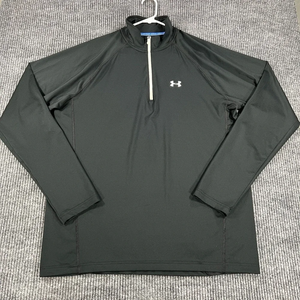 Under Armour Pullover Shirt Mens Large‎ Black Long Sleeve 1/4 Zip All Seasons